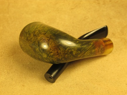Rasted handcut pipes RH1057 Army mount Green Pipe (2)